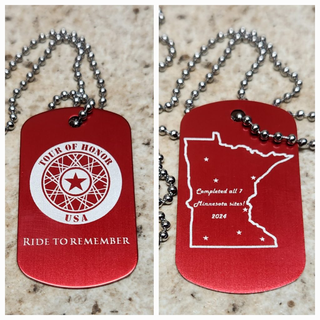 Dog tags with custom stats for finishers